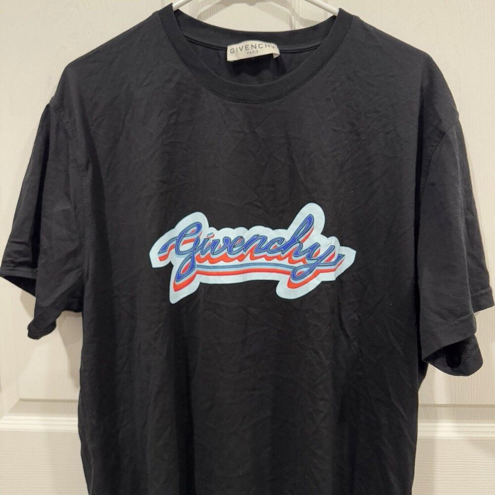 Women’s GIVENCHY RETRO LOGO‎ T-SHIRT BLACK Size Large L - Picture 7 of 13